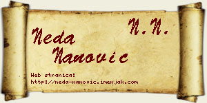 Neda Nanović vizit kartica